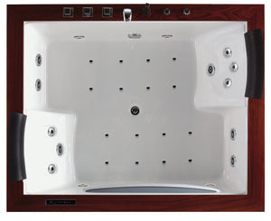 Edler XL Whirlpool 180x150 Dubbo Badewanne für 2 Personen Holzrahmen Sonderpreis schwarz