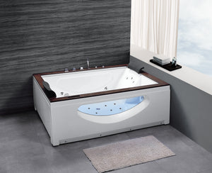 Edler XL Whirlpool 180x150 Dubbo Badewanne für 2 Personen Holzrahmen Sonderpreis schwarz
