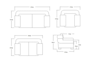 SOFORT LIEFERBAR XL Sofagarnitur 3/2/1 Nico Leder Polstergarnitur Sonderpreis WEIß