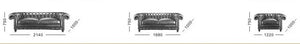 Klassische Chesterfield Glasgow Sofagarnitur (3/2/1 oder 3/1/1) Ledergarnitur Sonderpreis