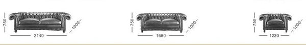 Klassische Chesterfield Glasgow Sofagarnitur (3/2/1 oder 3/1/1) Ledergarnitur Sonderpreis