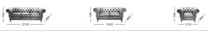 Edle Chesterfield London Sofagarnitur (3/2/1 oder 3/1/1) Ledergarnitur Sonderpreis
