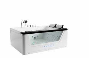 Luxus 2 Personen Whirlpool Alabama 170x130 Badewanne (schwarz) SONDERPREIS