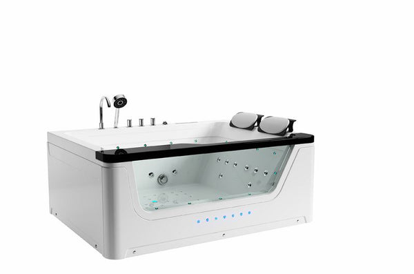 Luxus 2 Personen Whirlpool Alabama 170x130 Badewanne (schwarz) SONDERPREIS