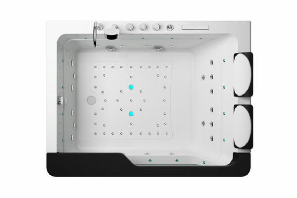 Luxus 2 Personen Whirlpool Alabama 170x130 Badewanne (schwarz) SONDERPREIS