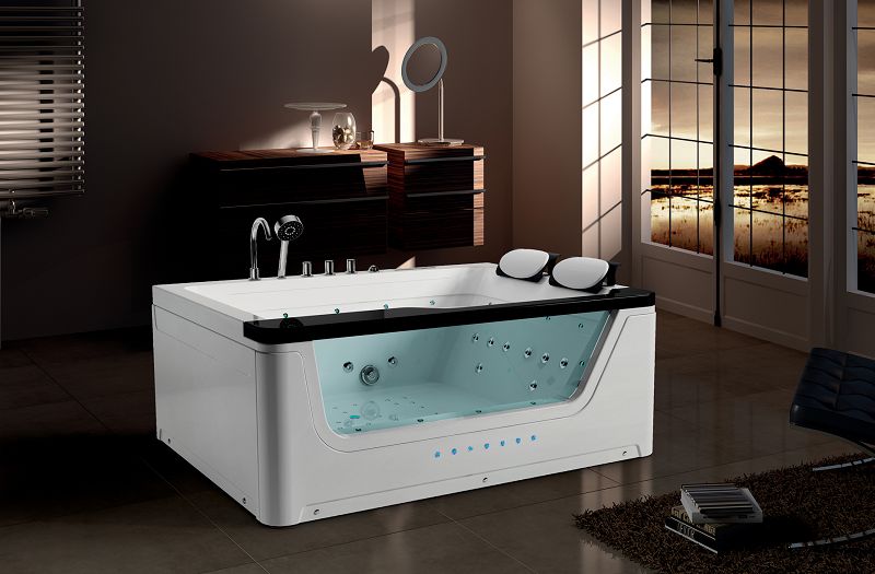 SOFORT LIEFERBAR 2 Personen Alabama Whirlpool 170x130 Badewanne (schwarz)