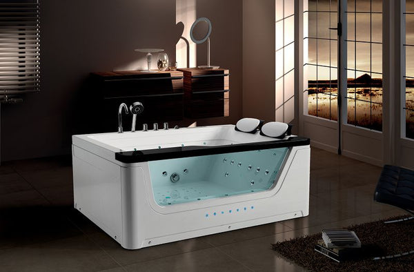 Luxus 2 Personen Whirlpool Alabama 170x130 Badewanne (schwarz) SONDERPREIS