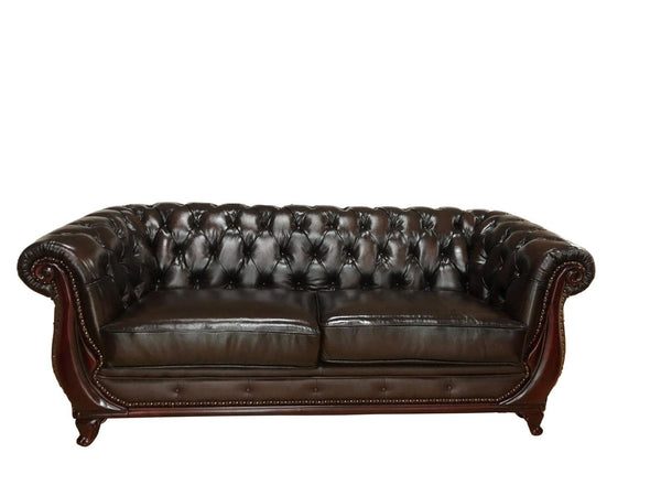 Chesterfield Manchester Sofagarnitur (3/2/1 oder 3/1/1) Ledergarnitur Salottini Sonderpre braun