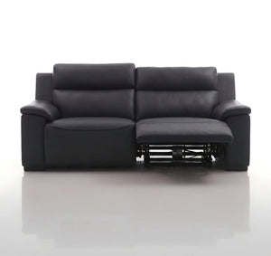 Elektro Recliner Sofagarnitur Capri (3/2/1 oder 3/1/1) Leder Salottini MIT Motoren Schwarz