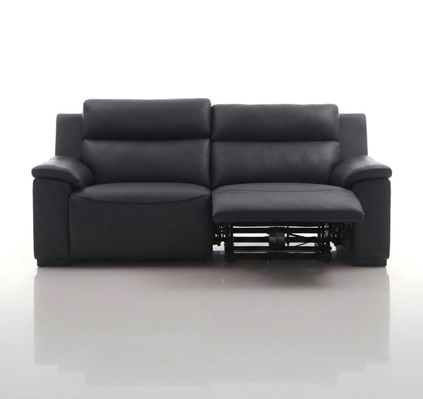 Elektro Recliner Sofagarnitur Capri (3/2/1 oder 3/1/1) Leder Salottini MIT Motoren Schwarz