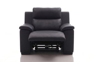 Elektro Recliner Sofagarnitur Capri (3/2/1 oder 3/1/1) Leder Salottini MIT Motoren Schwarz