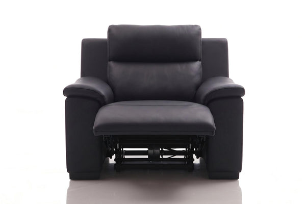 Elektro Recliner Sofagarnitur Capri (3/2/1 oder 3/1/1) Leder Salottini MIT Motoren Schwarz
