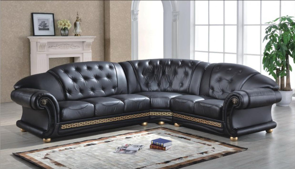 Luxus Chesterfield Leder Oriental XL Ecksofa Wohnlandschaft SCHWARZ Eckcouch Sonderpreis