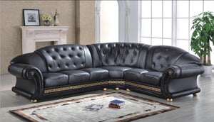 Luxus Chesterfield Leder Oriental XL Ecksofa Wohnlandschaft SCHWARZ Eckcouch Sonderpreis