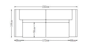 Designer XL Sofa Andrea 3-Sitzer Leder Couch Salottini Sonderpreis