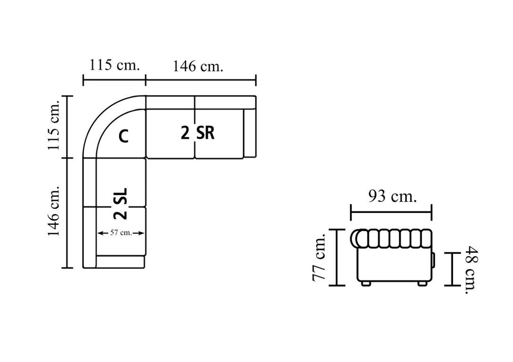 SOFORT LIEFERBAR Chesterfield Wohnlandschaft Ecksofa Marlow Leder Eckcouch Sonderpreis