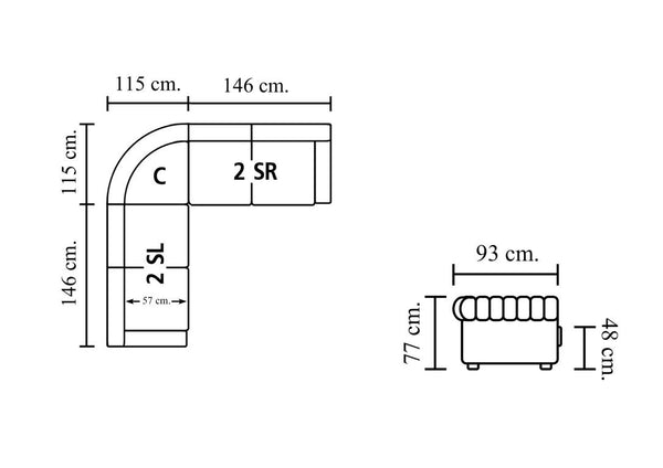 SOFORT LIEFERBAR Chesterfield Wohnlandschaft Ecksofa Marlow Leder Eckcouch Sonderpreis