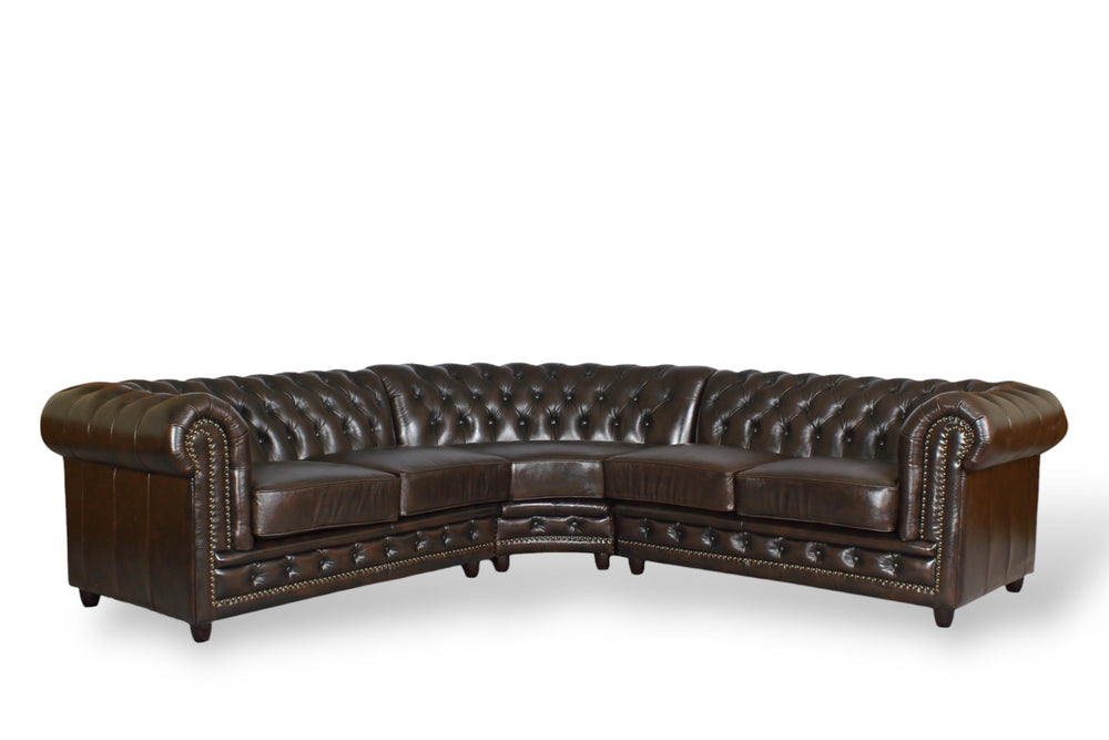 Chesterfield Wohnlandschaft Ecksofa Marlow Leder Eckcouch Salottini Sonderpreis
