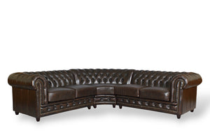 SOFORT LIEFERBAR Chesterfield Wohnlandschaft Ecksofa Marlow Leder Eckcouch Sonderpreis
