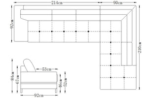 Edles Ecksofa Elba Leder Wohnlandschaft Eckcouch von Salottini Sonderpreis