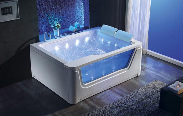 Traum 2 Personen Whirlpool Alabama 170x130 Badewanne Wasserfall (weiß) SONDERPREIS