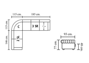 SOFORT LIEFERBAR XL Chesterfield Ecksofa Arsenal Deluxe Eckcouch WO Brown