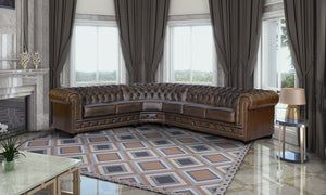 XL Chesterfield Wohnlandschaft Ecksofa Arsenal Leder Eckcouch Salottini Sonderpreis