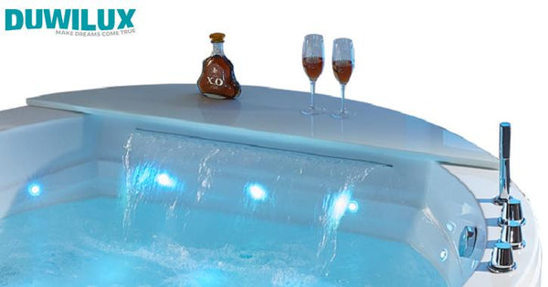 2 Personen INDOOR Whirlpool 155x155 Austin 2 Sonderpreis (mit Schürze) (WEIß)