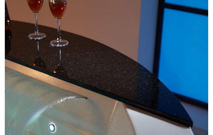 SOFORT LIEFERBAR 2 Personen INDOOR Whirlpool 170x170 Austin 2 Badewanne (schwarz/mit Schürze)