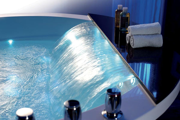SOFORT LIEFERBAR 2 Personen INDOOR Whirlpool 170x170 Austin 2 Badewanne (schwarz/mit Schürze)
