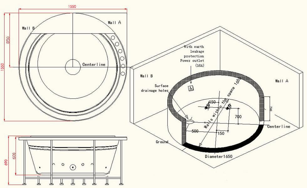 2 Personen INDOOR Whirlpool 155x155 Austin 2 Sonderpreis (mit Schürze) (WEIß)