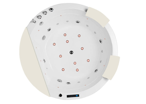 2 Personen INDOOR Whirlpool 155x155 Austin 2 Sonderpreis (mit Schürze) (WEIß)