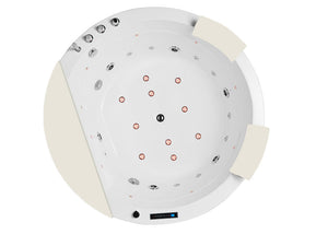 2 Personen Whirlpool 155x155 Austin 2 Badewanne Marmor (weiß/ohne Schürze)