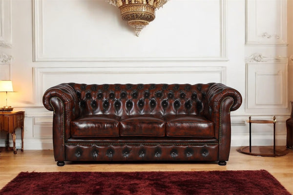 SOFORT LIEFERBAR Chesterfield Avon Vollleder Deluxe Sofagarnitur 3/2/1 Ledergarnitur