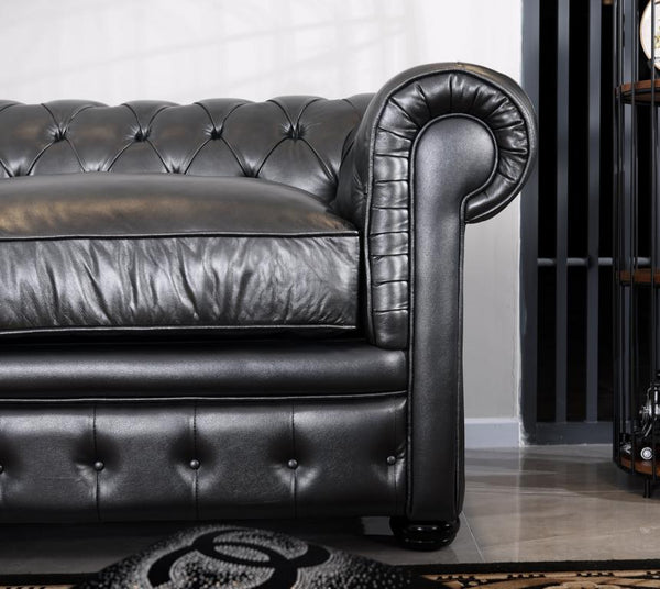 Edle Chesterfield Sofagarnitur Bolton (3/2/1 oder 3/1/1) Ledergarnitur Salottini Sonderpreis