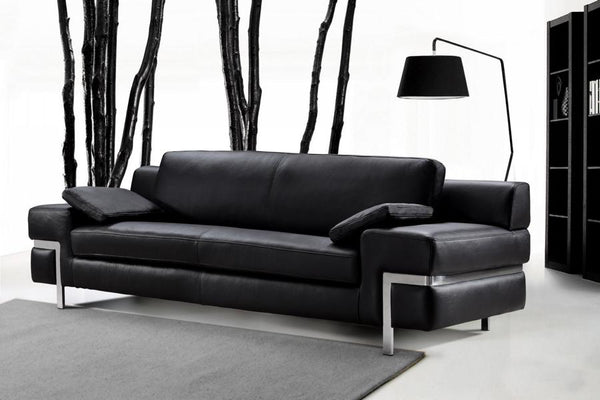 SOFORT LIEFERBAR XL Sofagarnitur Bormio 3/2/1 Leder Polstergarnitur SONDERPREIS schwarz