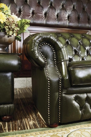 Edle Chesterfield Cardiff Sofagarnitur (3/2/1 oder 3/1/1) Ledergarnitur Sonderpreis