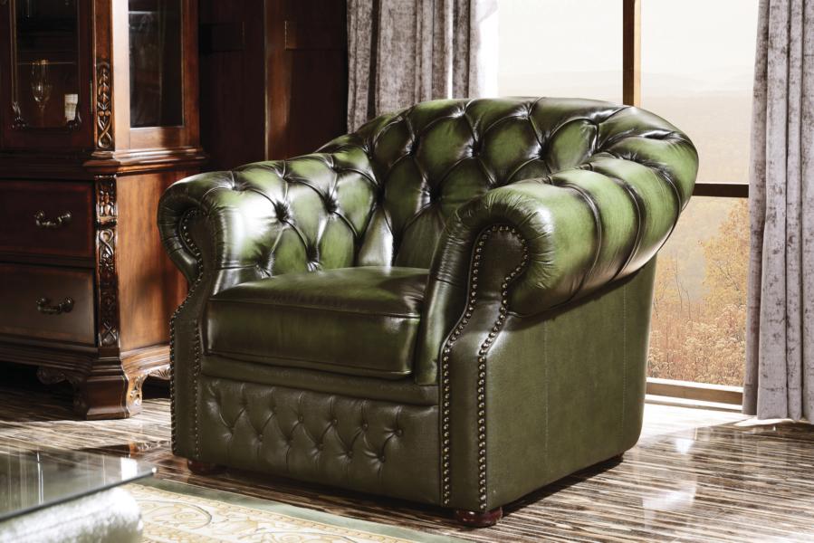 SOFORT LIEFERBAR Chesterfield Cardiff Leder Sofagarnitur 3/2/1 Sonderpreis Grün