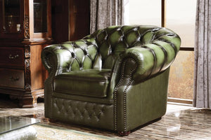 SOFORT LIEFERBAR Chesterfield Cardiff Leder Sofagarnitur 3/2/1 Sonderpreis Grün