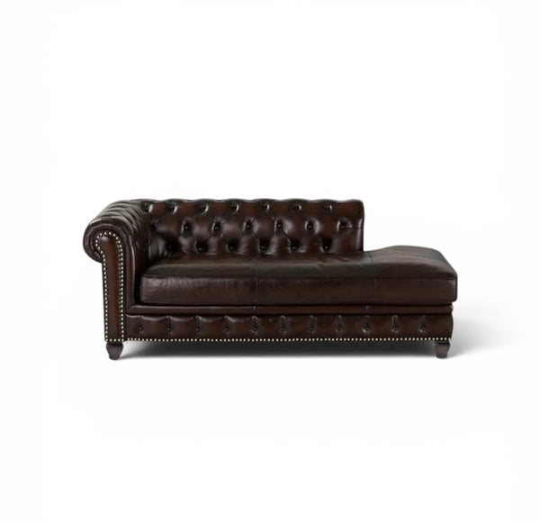 Chesterfield Chaise Lounge Sofa Greenfield Daybed Leder Chaiselongue Salottini braun
