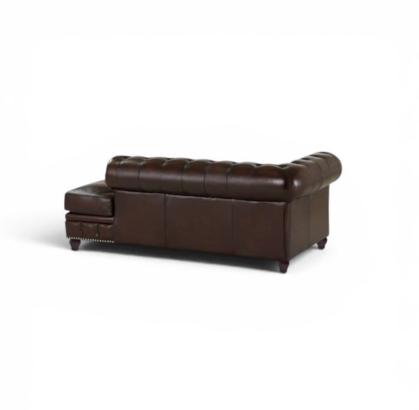 Chesterfield Chaise Lounge Sofa Greenfield Daybed Leder Chaiselongue Salottini braun