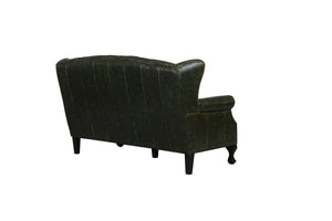 Luxus Sofa Chesterfield 2-Sitzer Couch Leeds Deluxe Ledersofa Salottini grün