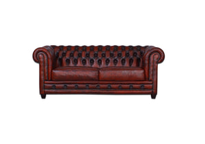 Edles Luxus Sofa Chesterfield 2-Sitzer Couch Arsenal Deluxe Ledersofa Salottini rot
