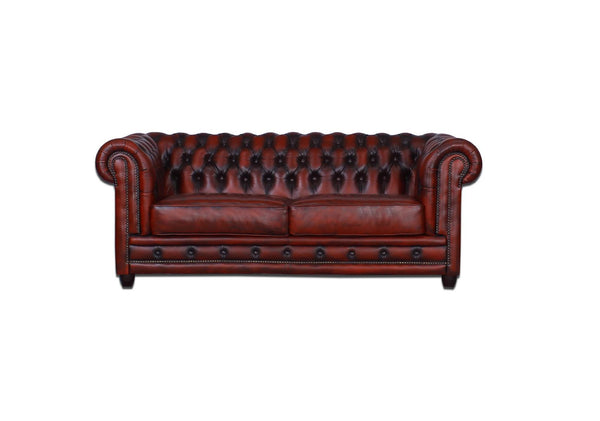 Edles Luxus Sofa Chesterfield 2-Sitzer Couch Arsenal Deluxe Ledersofa Salottini rot