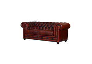 Edles Luxus Sofa Chesterfield 2-Sitzer Couch Arsenal Deluxe Ledersofa Salottini rot