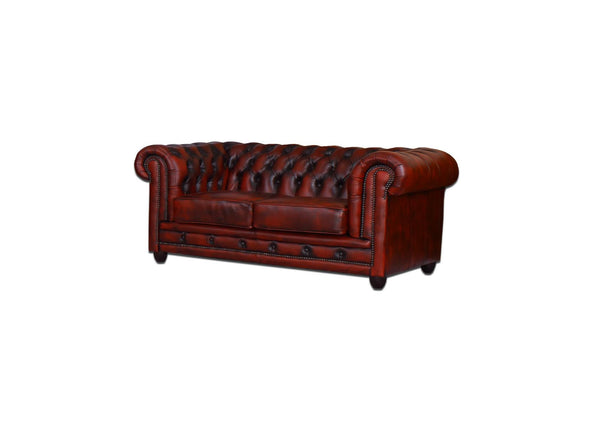 Edles Luxus Sofa Chesterfield 2-Sitzer Couch Arsenal Deluxe Ledersofa Salottini rot