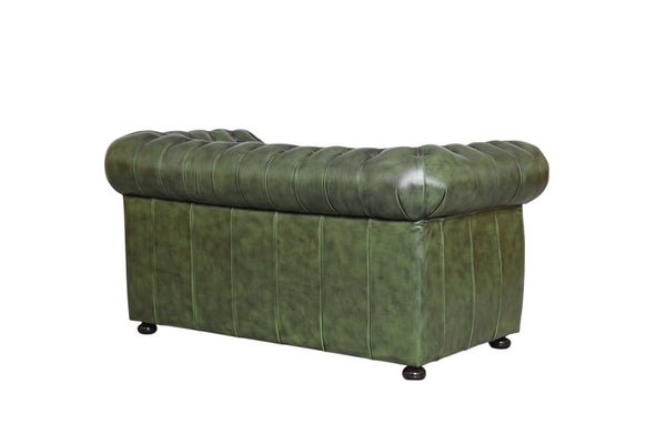Edles Luxus Sofa Chesterfield 2-Sitzer Couch Avon Deluxe Ledersofa Salottini grün