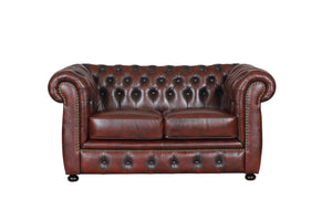 Edles Luxus Sofa Chesterfield 2-Sitzer Couch Avon Deluxe Ledersofa Salottini grün