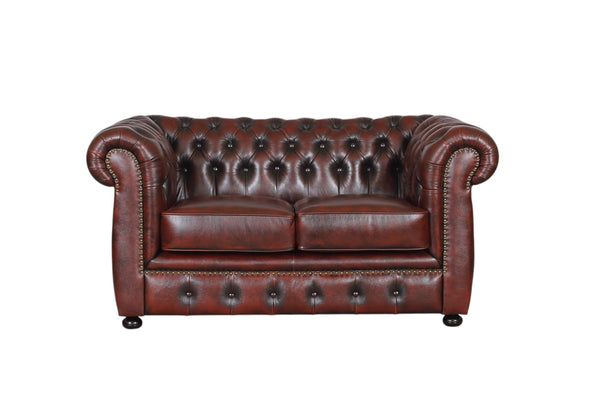 Edles Luxus Sofa Chesterfield 2-Sitzer Couch Avon Deluxe Ledersofa Salottini grün