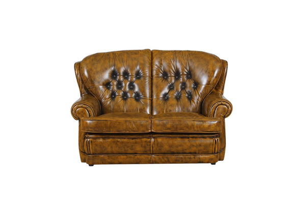 XL Luxus Sofa Chesterfield 2-Sitzer Couch Sting Deluxe Ledersofa Salottini Braun